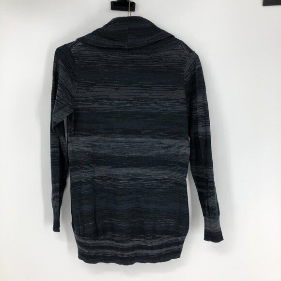 ATHLETA | gray space dye Ashland cowl neck ribbed hi low long sleeve sweater L - Picture 5 of 16